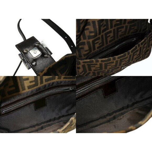 FENDI Mamma Bucket Hobo Shoulder Bag Zucca Canvas Leather Brown - Picture 7 of 8